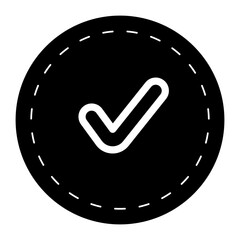 round check mark sign glyph icon