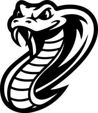 Illustration of cobra snake in engraving style. Design element for logo, label, emblem, sign, badge. Vector illustration