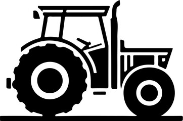 Set of retro tractor icons. Design elements for logo, label, emblem, sign. Vector illustration