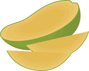 Slices of mango fruit vector illustration
