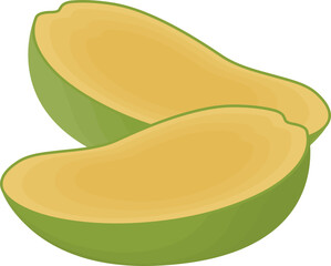 Slices of mango fruit vector illustration