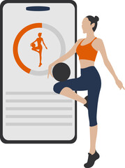 Woman Exercising With Sport App On Mobile Phone