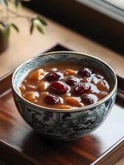 Traditional Chinese food, red jujube lotus seed Laba porridge