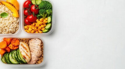 Person meal prepping with brown rice, vegetables, and lean proteins, representing a carbconscious lifestyle, meal prep, carb diet concept