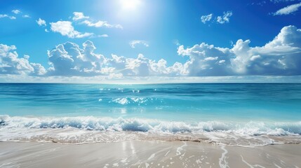 Obraz premium Tranquil Ocean View with Bright Blue Sky