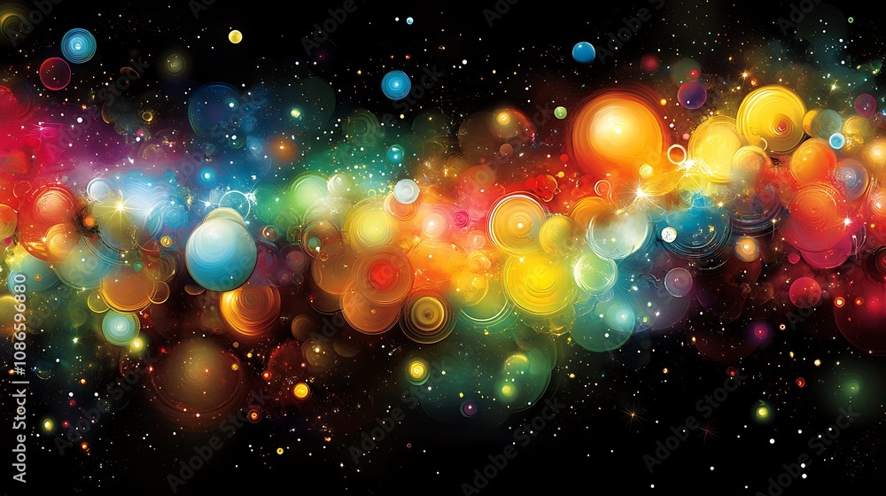 Aufkleber surreal landscape with vibrant colors blending in an abstract space, creating a dreamlike atmosphere