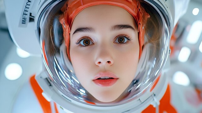 Young Astronaut in Space Exploration Environment