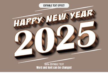 Happy New Year editable text effect 3d emboss Elegant