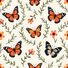 Butterfly with sunflowers 