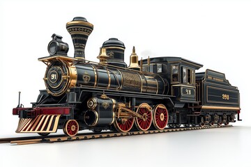 Naklejka premium Train with steam locomotive series Ov. Isolated on white a background