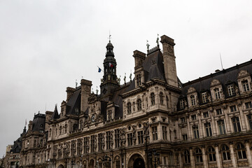 Fototapeta premium VIew to the Paris city hall, Mairie de Paris