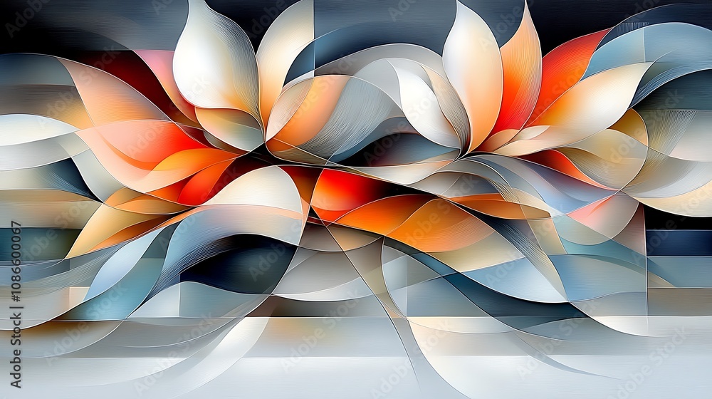 Aufkleber abstract artwork featuring swirling tones of warm and cool colors, capturing dynamic movement and fl
