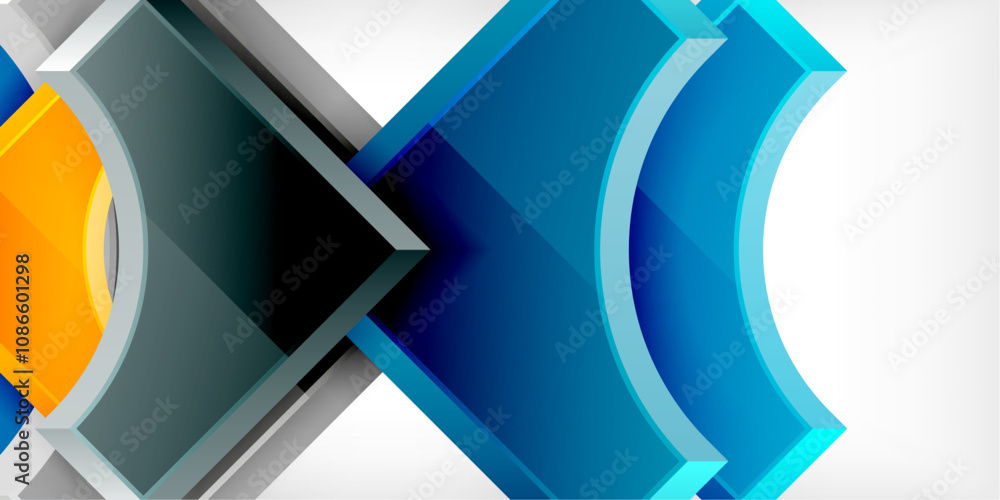 Poster Geometric design abstract background - circles and triangles