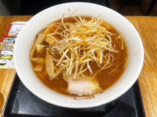 japanese traditional soup ramen with egg,meat Fukushima