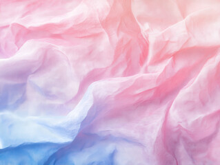 Soft pastel fabric with pink and blue hues creates dreamy texture