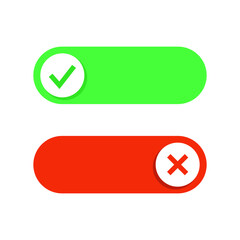 button style check and cross symbols