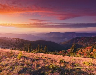 Fototapeta premium sunset in the mountains