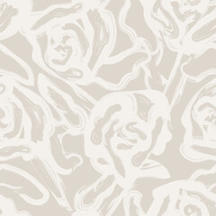 Neutral Colour Abstract Floral Seamless Pattern Design