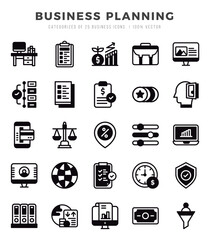 Business Planning. Lineal Filled icons Pack. vector illustration.