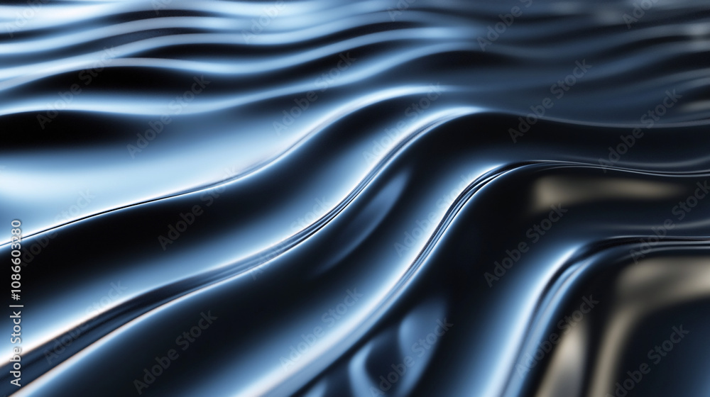 Poster abstract representation of sound waves bouncing off a metallic surface, representing acoustic reflec