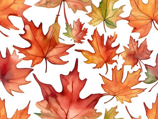 Fototapeta premium Dancing Maple Leaf Swirls in Watercolor