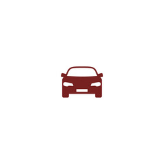 Red Car simple icon isolated on white background