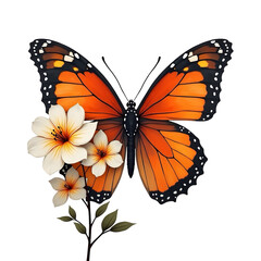 Fototapeta premium Butterfly and flower 