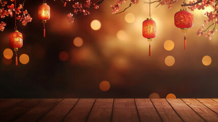 Beautiful cherry blossoms and lanterns create festive atmosphere