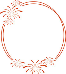 Obraz premium Monoline New Year Fireworks Frame