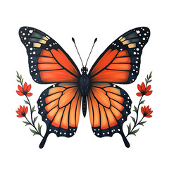 Obraz premium Butterfly and flower 