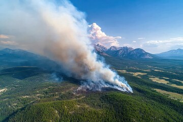 Drone View of Wildfire Crisis Control Efforts in Mountainous Terrain: Aerial Perspective of Nature's Battle