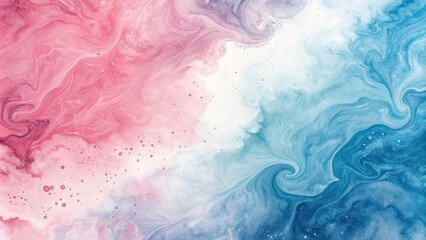 Fototapeta premium Dreamy watercolor background with swirling patterns in shades of pink and blue, artistic backgrounds, ethereal atmosphere