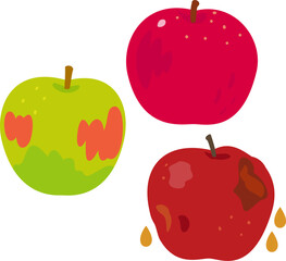 未熟なリンゴと熟したリンゴと萎びたリンゴ