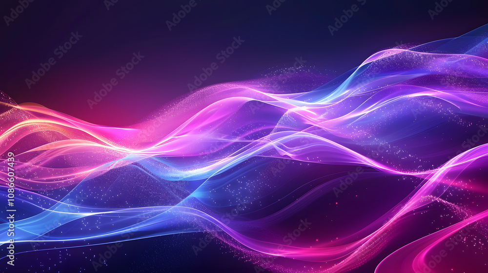 Aufkleber modern abstract glowing wave background. dynamic flowing wave lines design element. futuristic techn