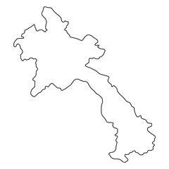 Obraz premium Laos map outline isolated on transparent background