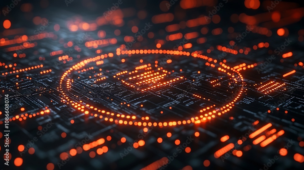 Poster an intricate interplay of light and shadow creating a striking visual representation of technology a