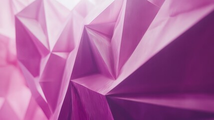Fototapeta premium Layered polygon shapes in shades of purple and pink, creating depth and a modern geometric look