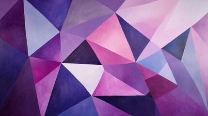 Obraz premium Layered polygon shapes in shades of purple and pink, creating depth and a modern geometric look