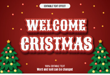 Merry Christmas editable text effect 3d emboss Cartoon