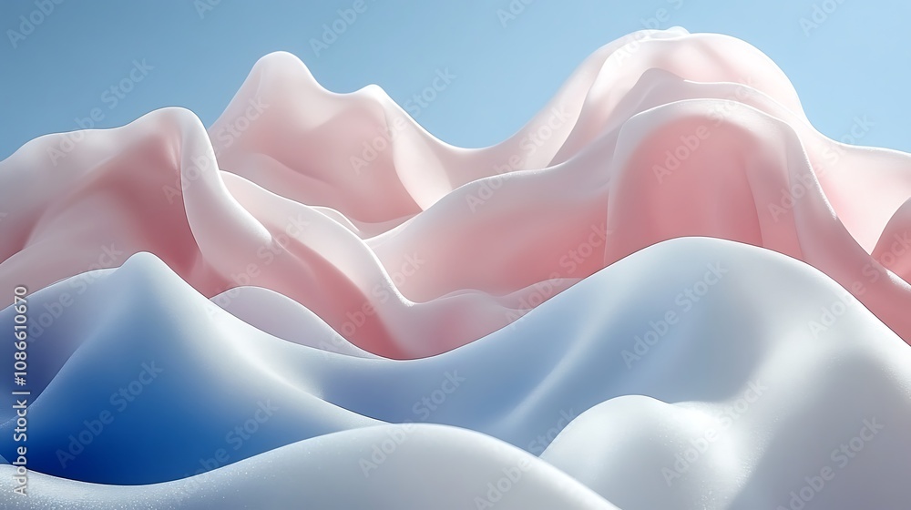 Poster abstract fluid patterns in soft colors mimicking electronic circuits with flowing motion and depth f