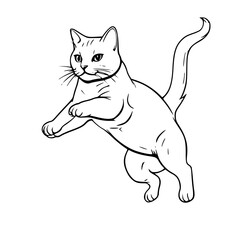Fototapeta premium Ilustration Jumping Cat