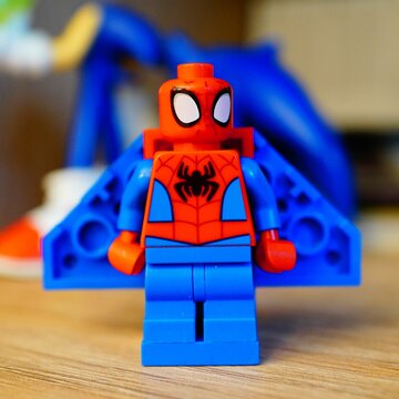 a closeup of a spiderman toy character