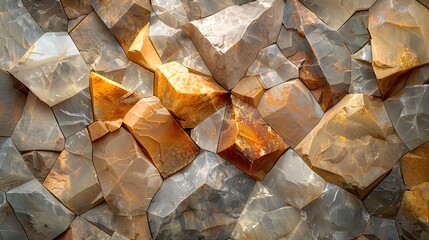 The photo showcases a mosaic of soft earthy tones blending into angular yet organic shapes, inspired by desert landscapes, Photography, Natural Elements Style, warm and inviting backdrop, vivid visual