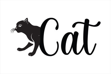 Creative Cat Typography Design for Pet-Themed Projects