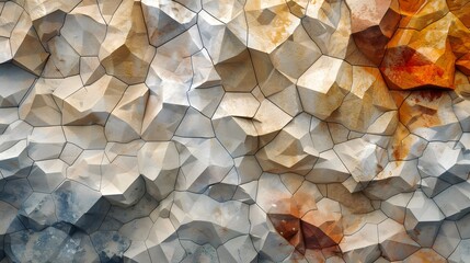 The photo showcases a mosaic of soft earthy tones blending into angular yet organic shapes, inspired by desert landscapes, Photography, Natural Elements Style, warm and inviting backdrop, vivid visual