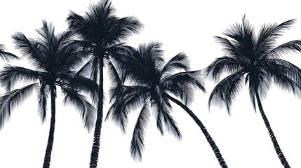 Beautiful palm tree silhouette featured in a serene tropical landscape image