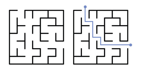 Labyrinth Maze Game with Answer. Kids Logic Game
