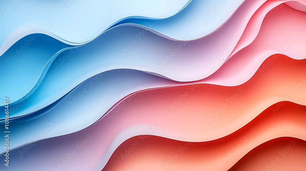 Poster colorful wave patterns flowing beautifully over a gradient background surface image