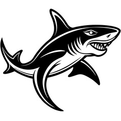 shark cartoon isolated on white