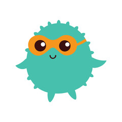 a cute puffer wearing sunglasses